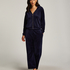 Pyjamahose aus Samt, Blau