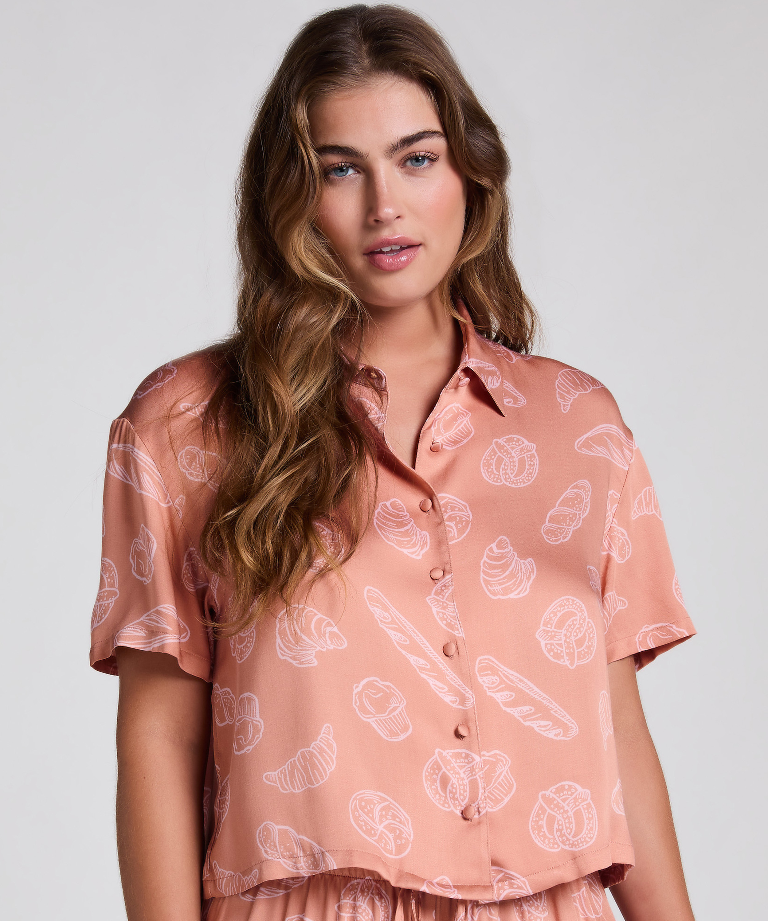 Haut de pyjama, Beige, main