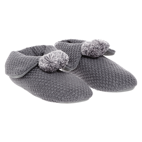 Slippers booty pompom, Grau