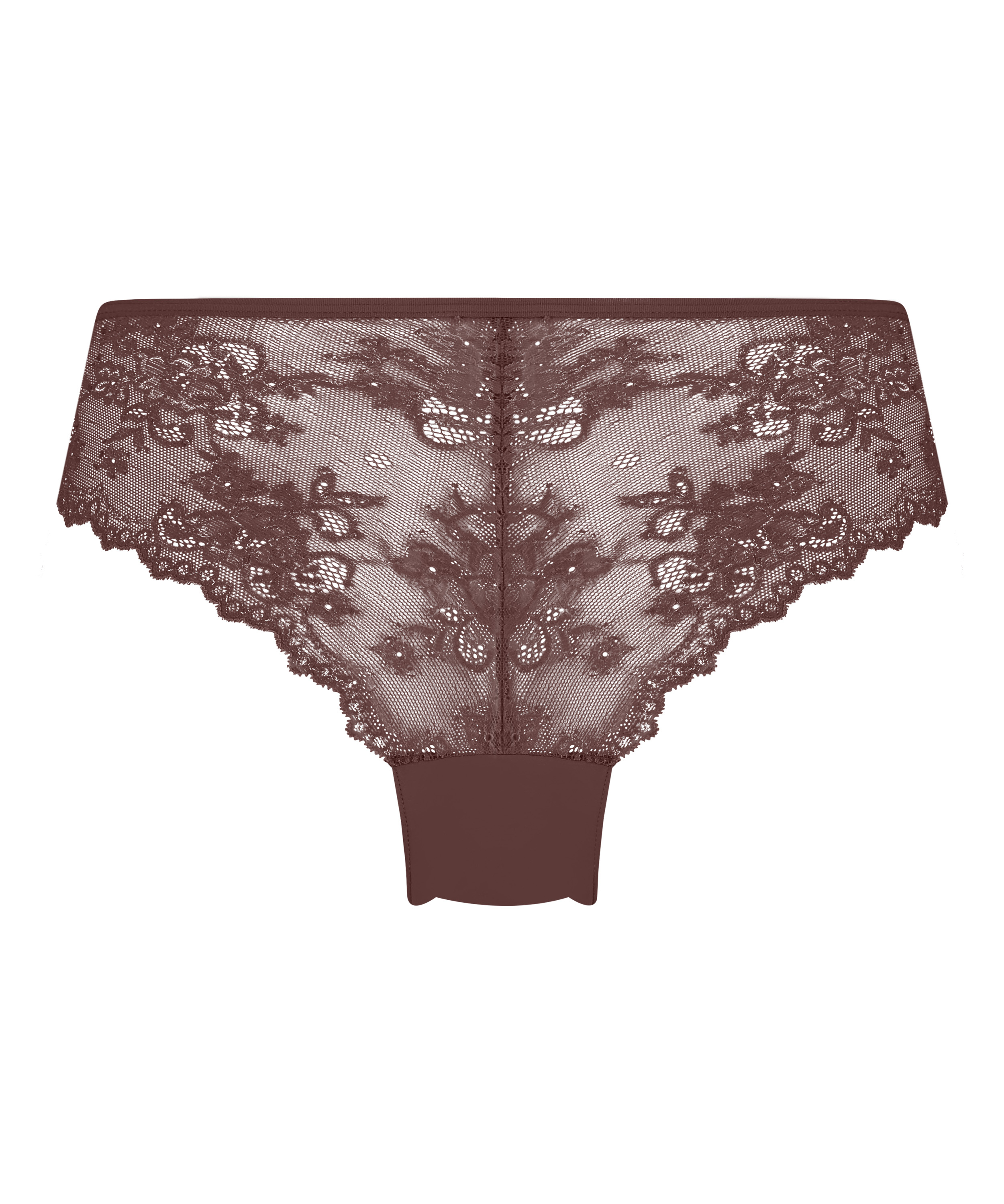 Slip brésilien Invisible Lace Back, marron, main