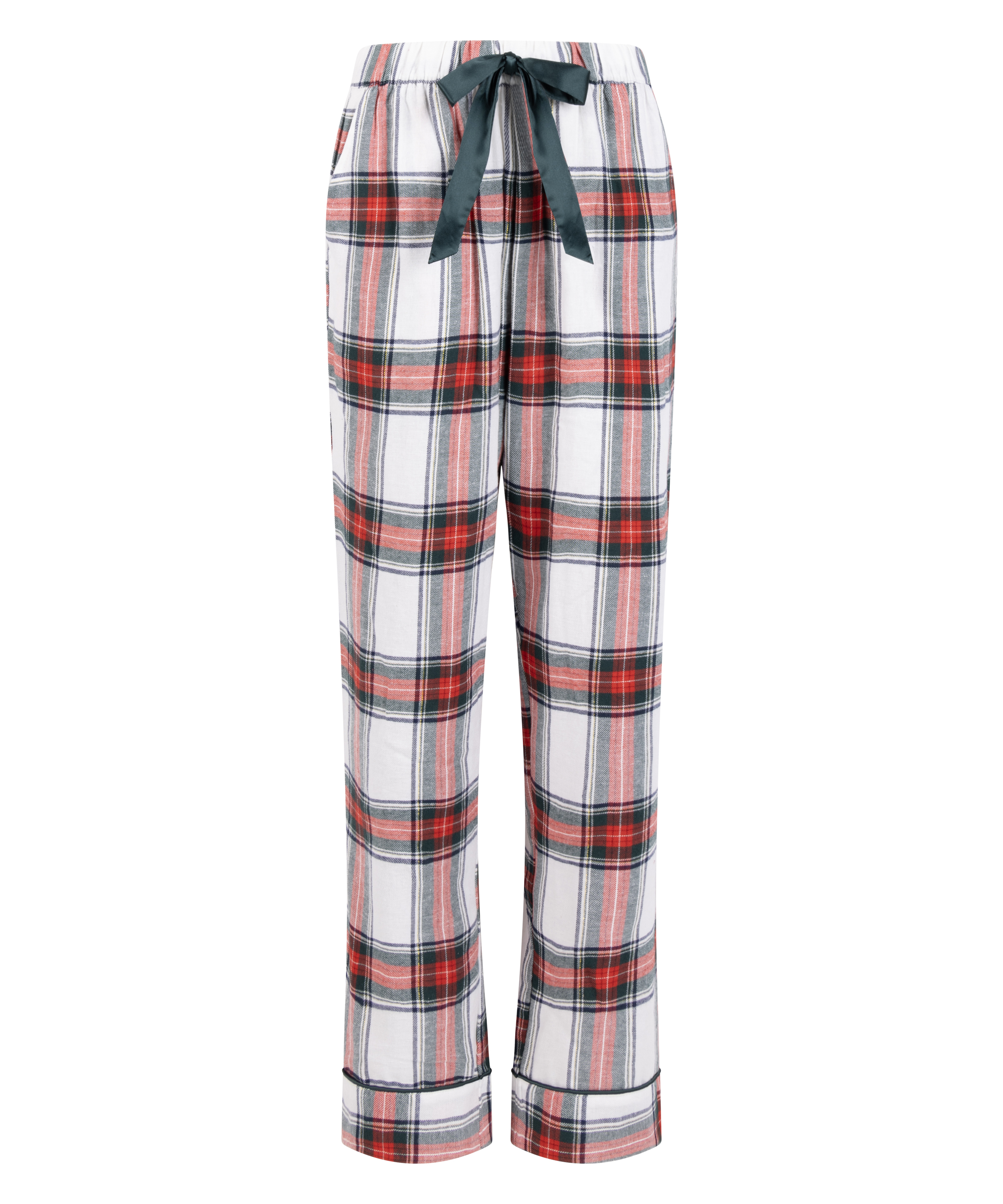 Pyjamahose aus Flanell, Weiß, main
