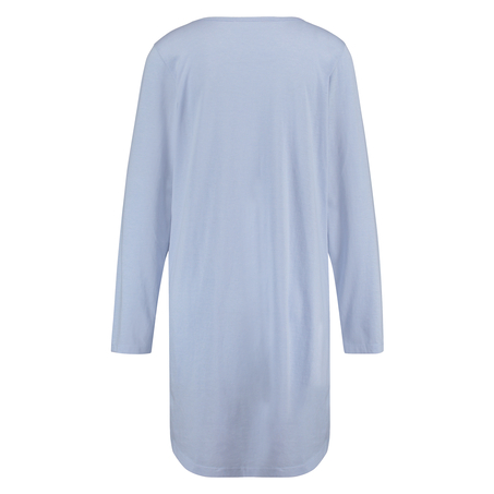 Chemise de nuit col en V, Bleu