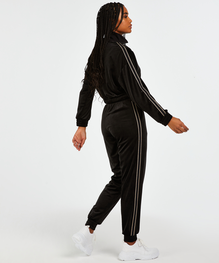 HKMX Sporthose Velours, Schwarz