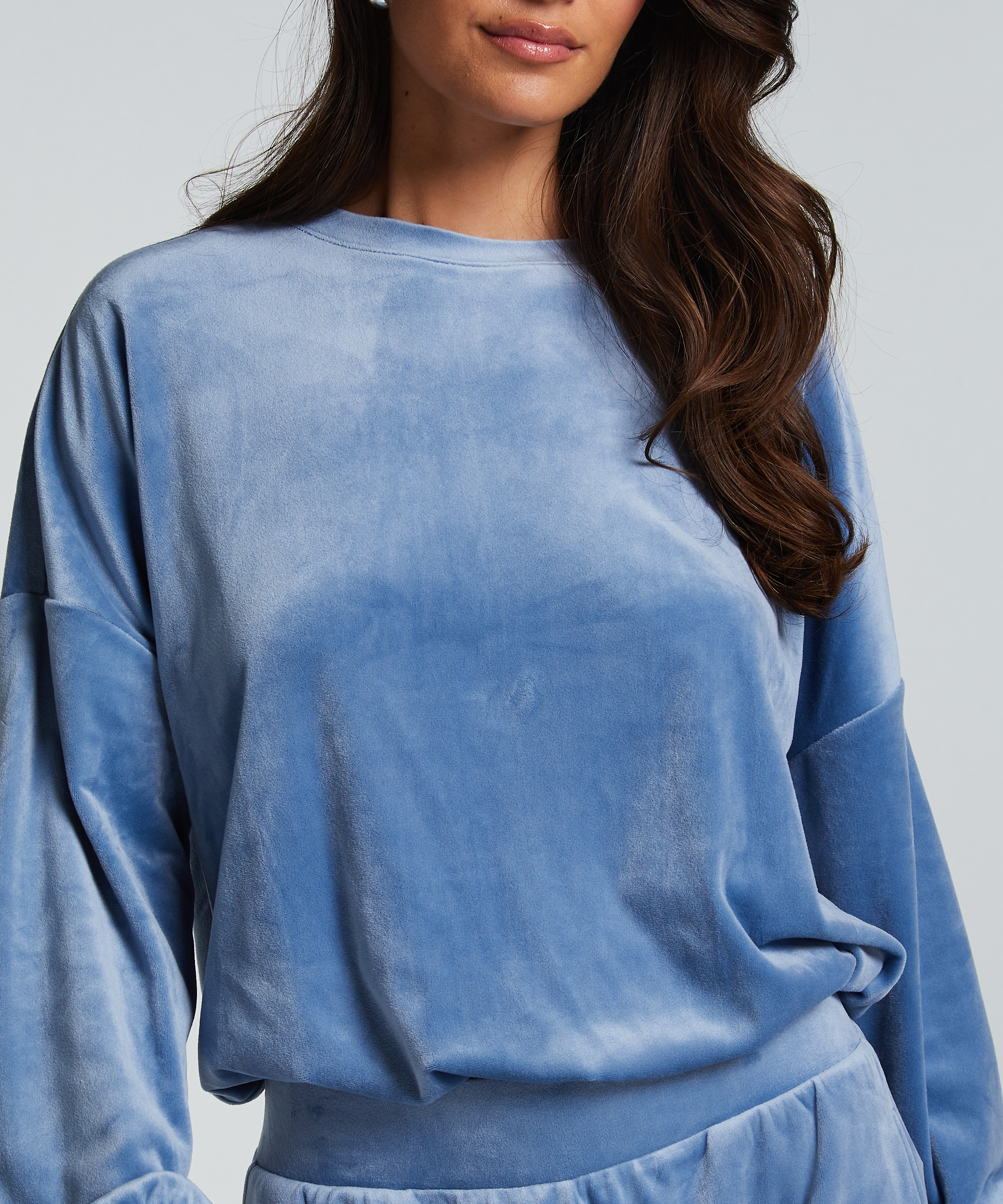 Velours Top, Blau, main