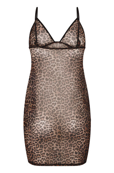 Hunkemöller Leopard Mesh Slip Dress Black