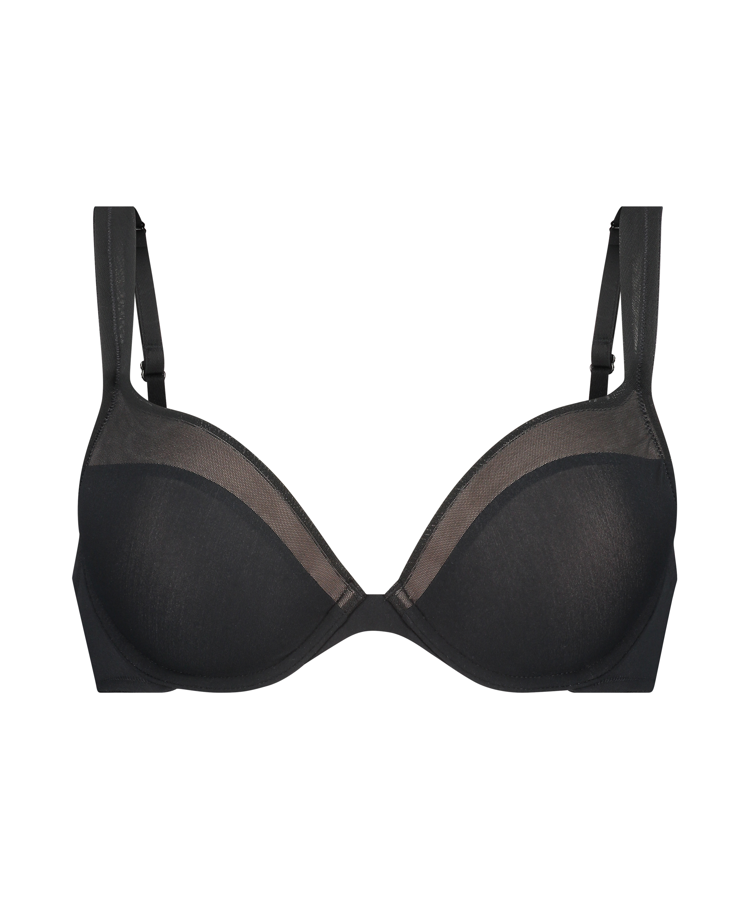 Soutien-gorge &agrave; armatures pr&eacute;form&eacute; en maille, Noir, main