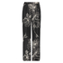 Pantalon Palazzo satin Lotus, Noir