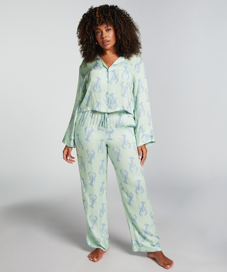 Langarmjacke Satin, Grün