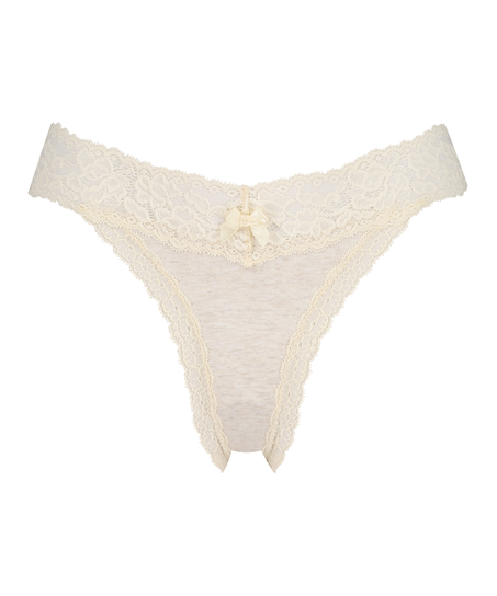 Extra tiefsitzender String Katoen, Beige