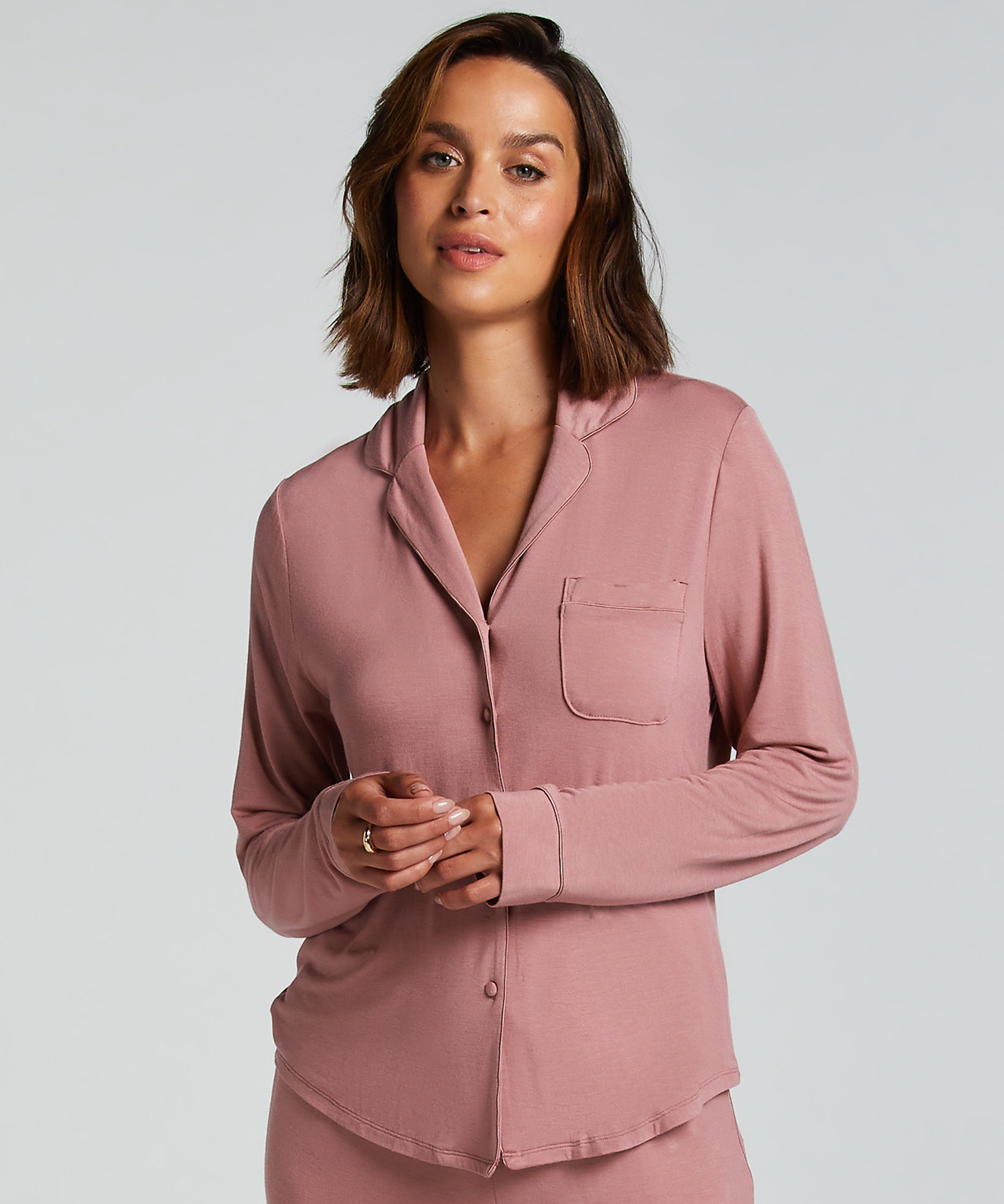 Langärmelige Jersey-Jacke Essential, Rose, main