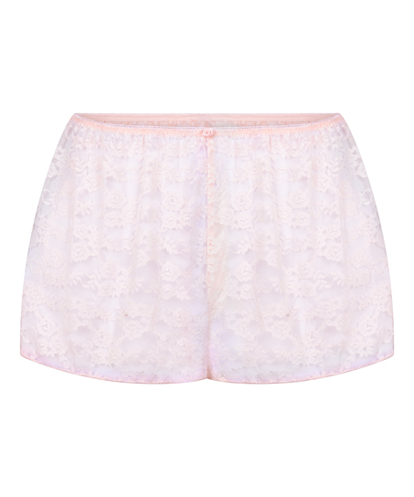 Shorts aus Allover-Spitze, Rose