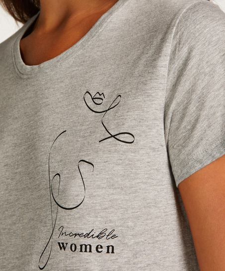 Nachthemd Rundhals, Grau