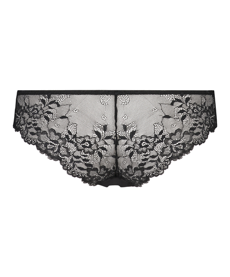 Slip brésilien Crystal Lace, Noir