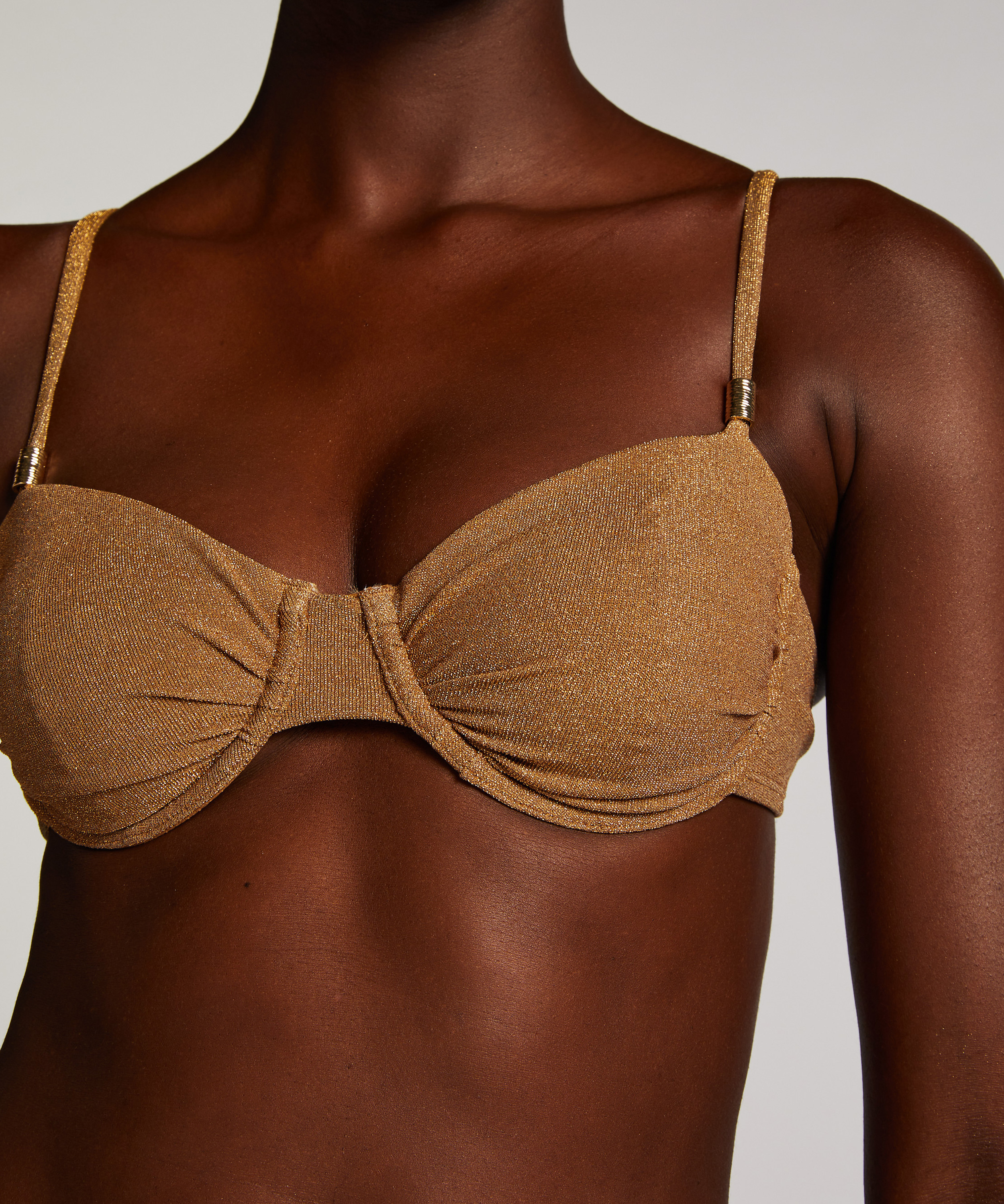 Bikini Oberteil Goldie Shimmer, Gelb, main