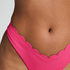 Slip de Bikini Échancrés Scallop, Rose