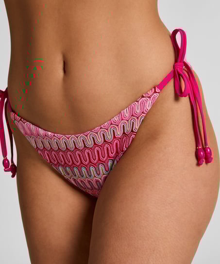 Bas de bikini &agrave; jambe haute Cali, Rose