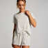 Pyjama-Shorts Pointelle, Beige