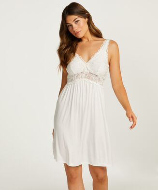 Nuisette Modal Lace, Blanc