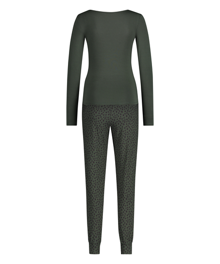Pyjamaset Leopard, grün