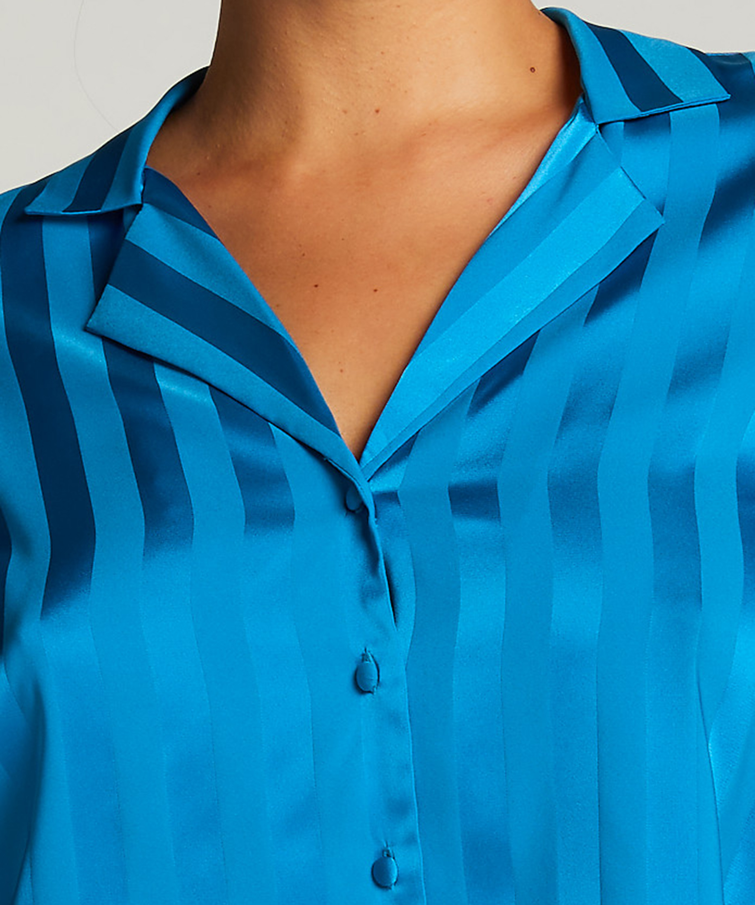 Langarmjacke Satin, Blau, main