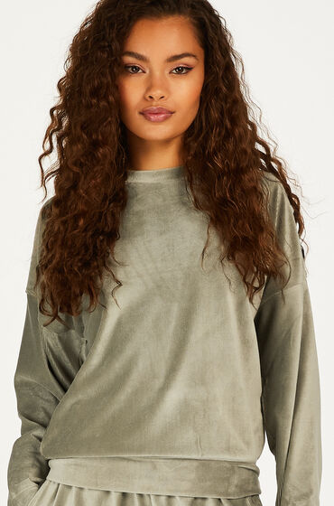 Image of Hunkemöller Langärmeliges Top Velours Rib grün