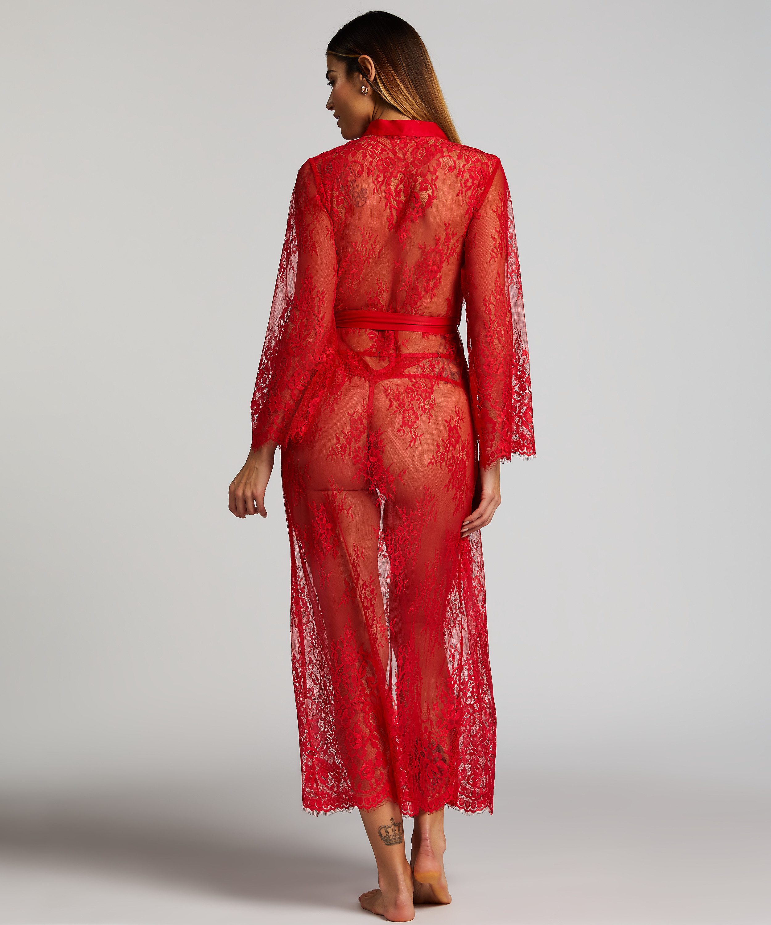 Kimono Allover Lace lang, Rot, main