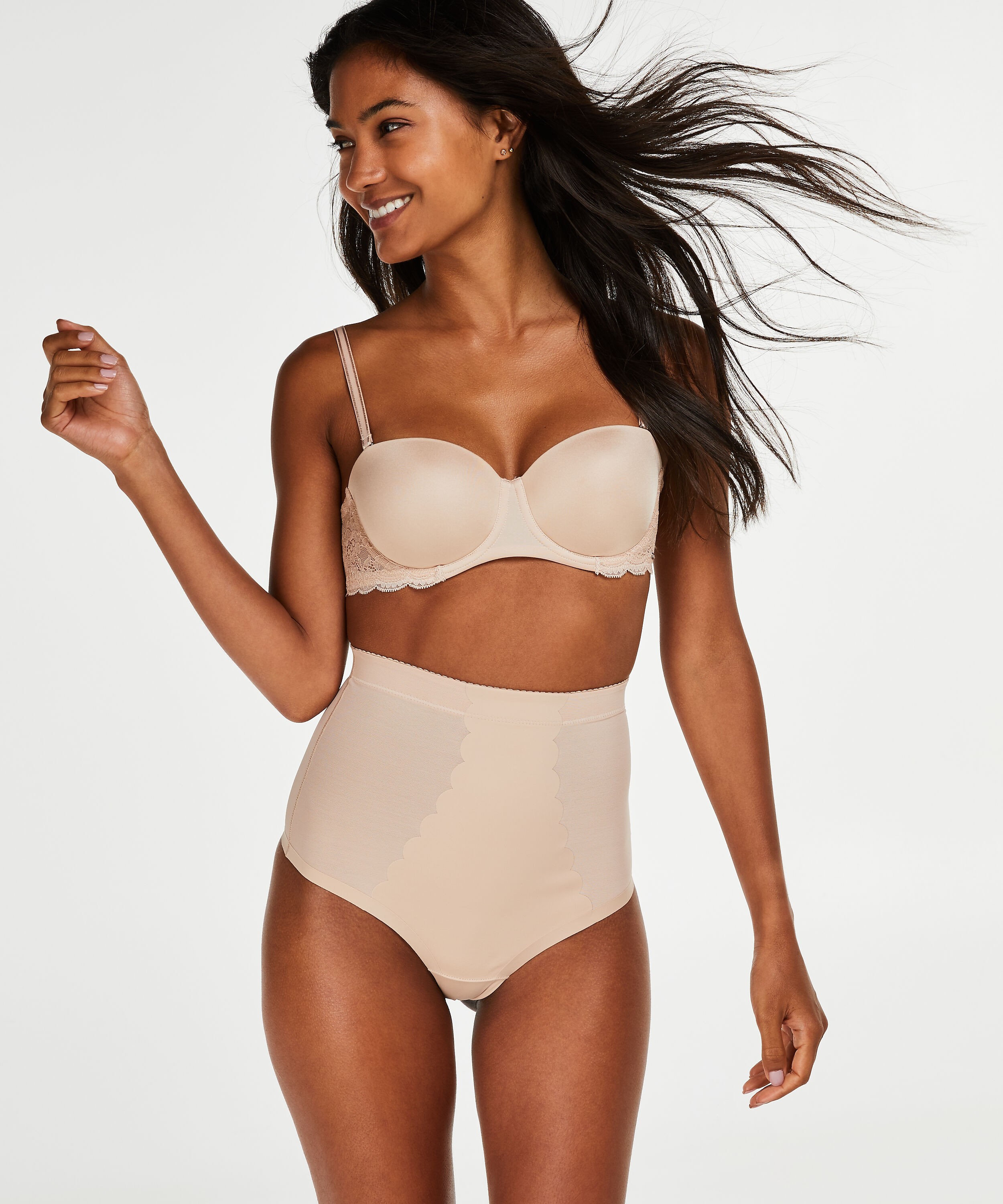 Formender Muscheltanga mit hoher Taille - Level 3, Beige