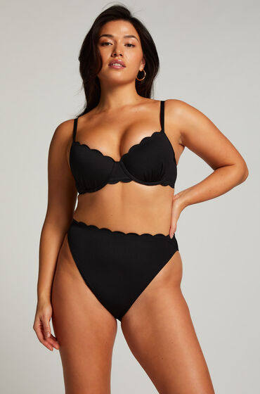 Image of Hunkemöller Bikini-Slip mit hohem Beinausschnitt Scallop Schwarz