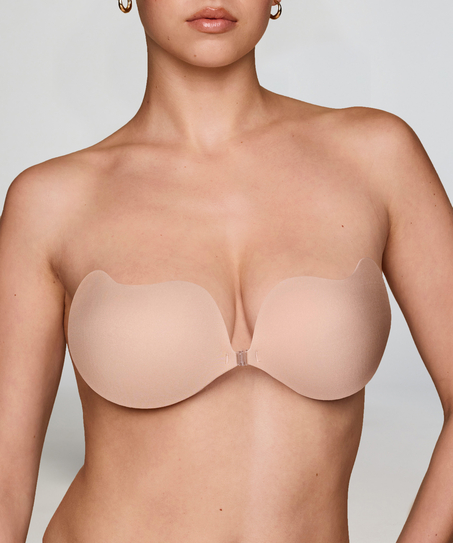 Soutien-gorge autocollant coupe basse, Beige