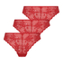 3er-Pack Brazilian-Slips Invisible, Rot