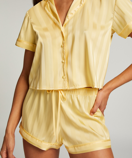 Pyjama-Set Satin, Gelb