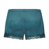 Shorts aus Velours mit Spitze, Blau