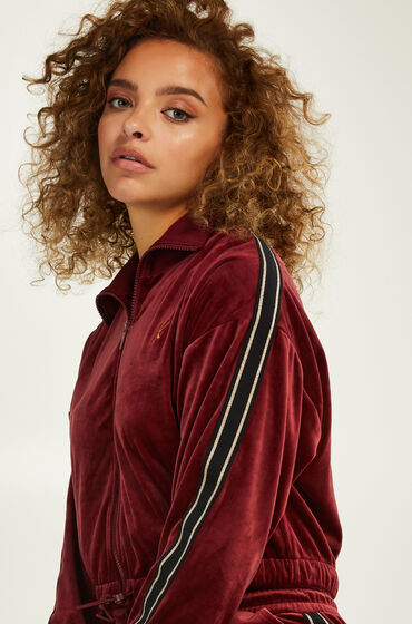 Hunkemöller Blouson de sport Velours HKMX Rouge