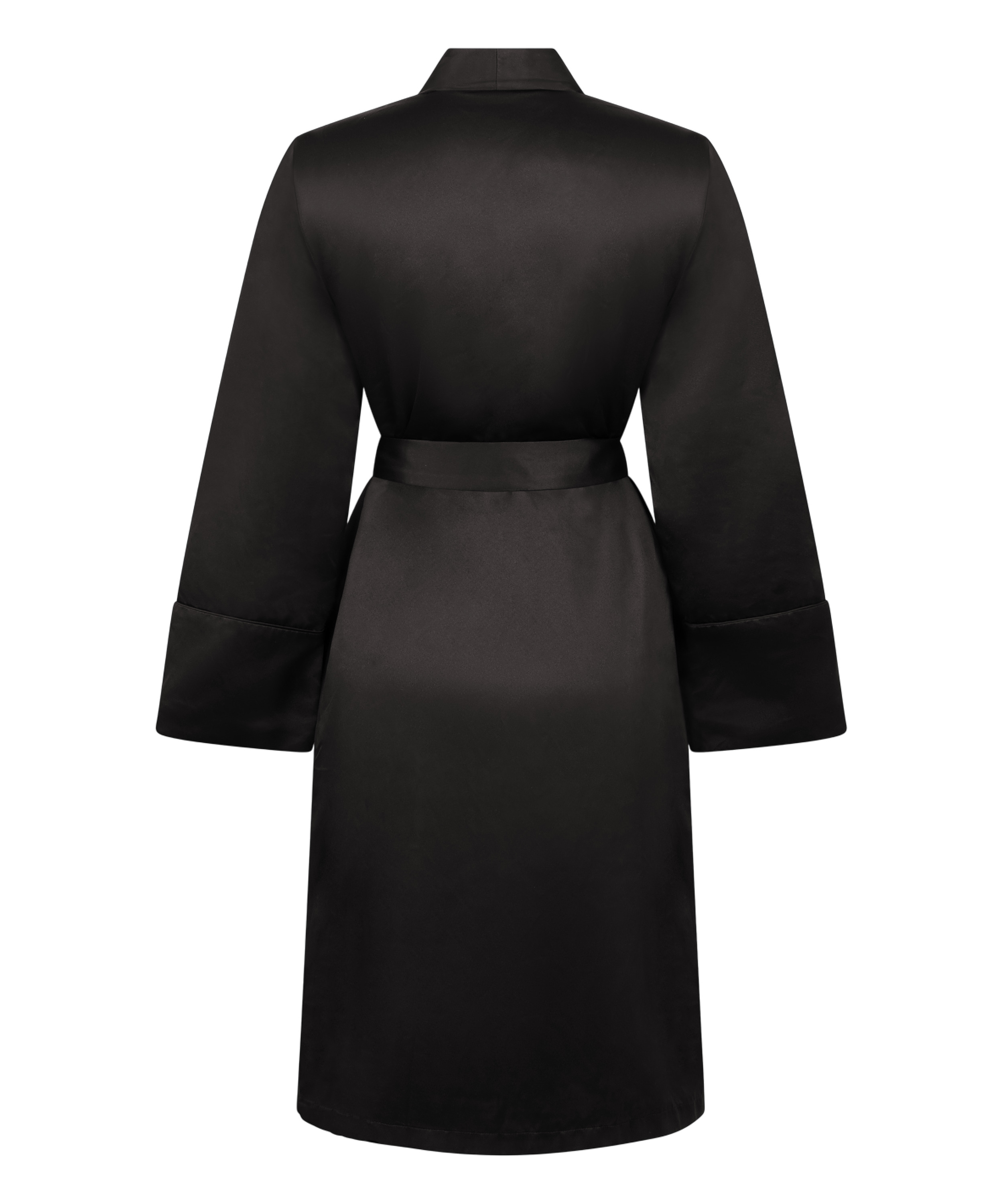 Peignoir en polaire satinée, Noir, main