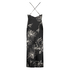 Slip-Dress Satin Lotus, Schwarz