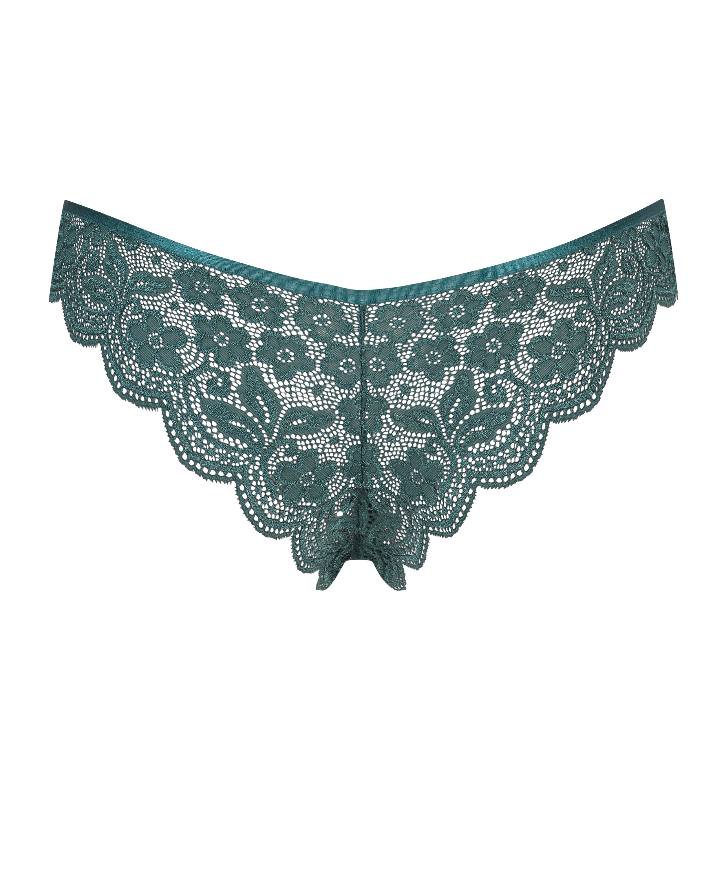 Slip br&eacute;silien jambe haute, Bleu, main