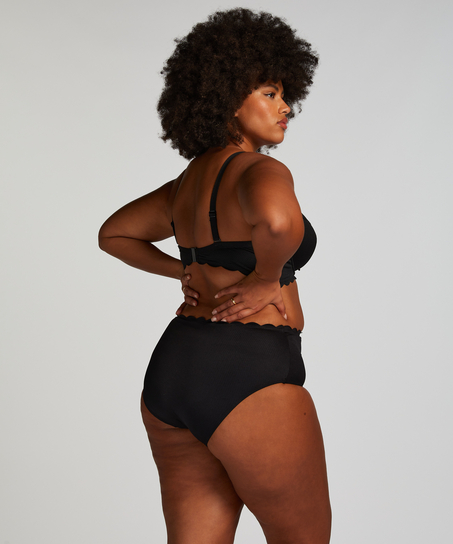 Vorgeformtes Bügel-Bikinitop Scallop, Schwarz