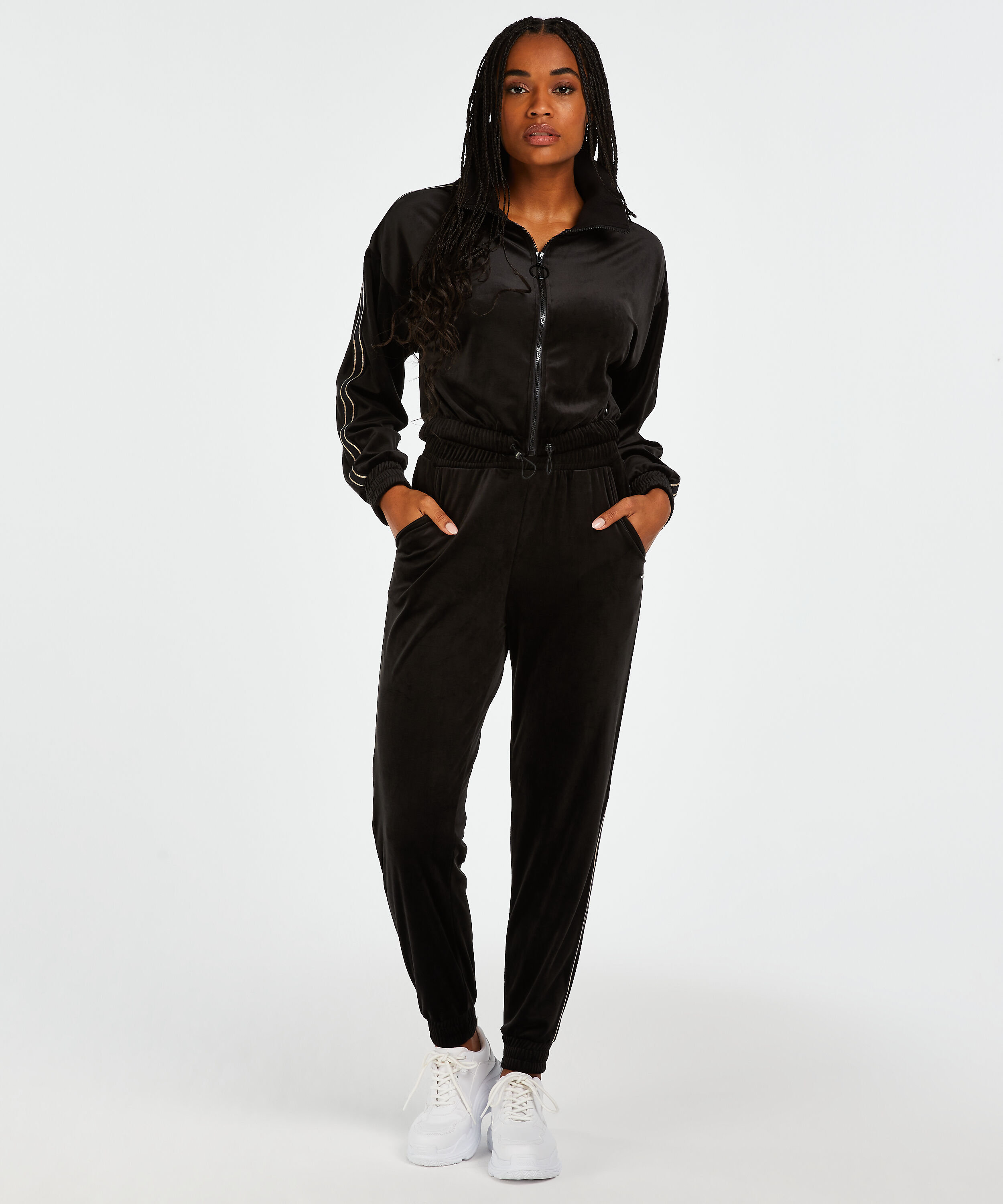 HKMX Sporthose Velours, Schwarz