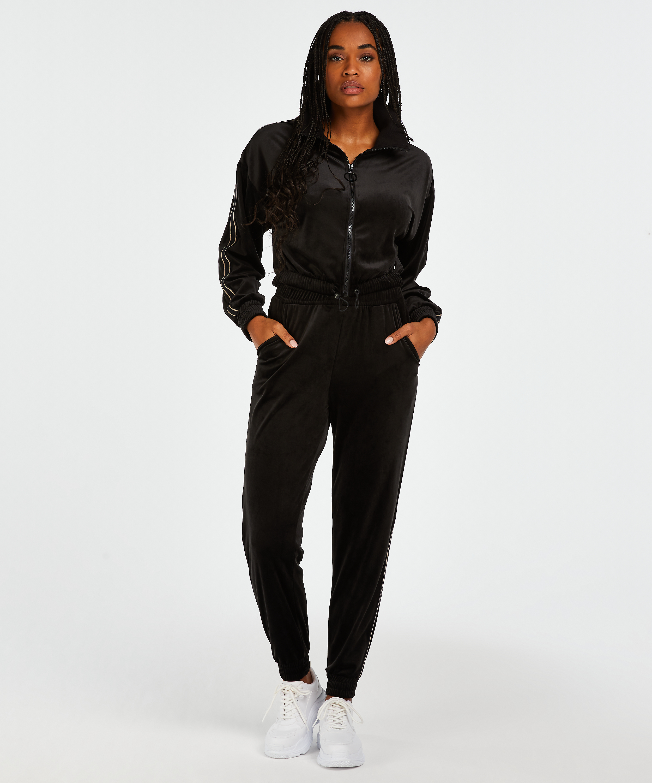 HKMX Sporthose Velours, Schwarz, main