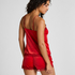 Camisole velours Dentelle, Rouge