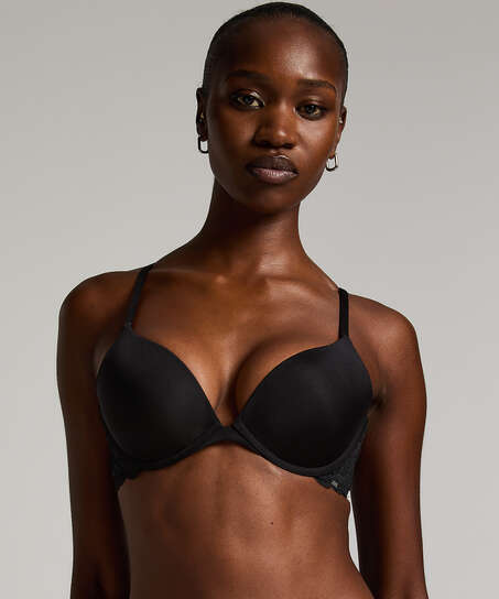 Soutien-gorge &agrave; armatures pr&eacute;form&eacute; push-up Angie, Noir