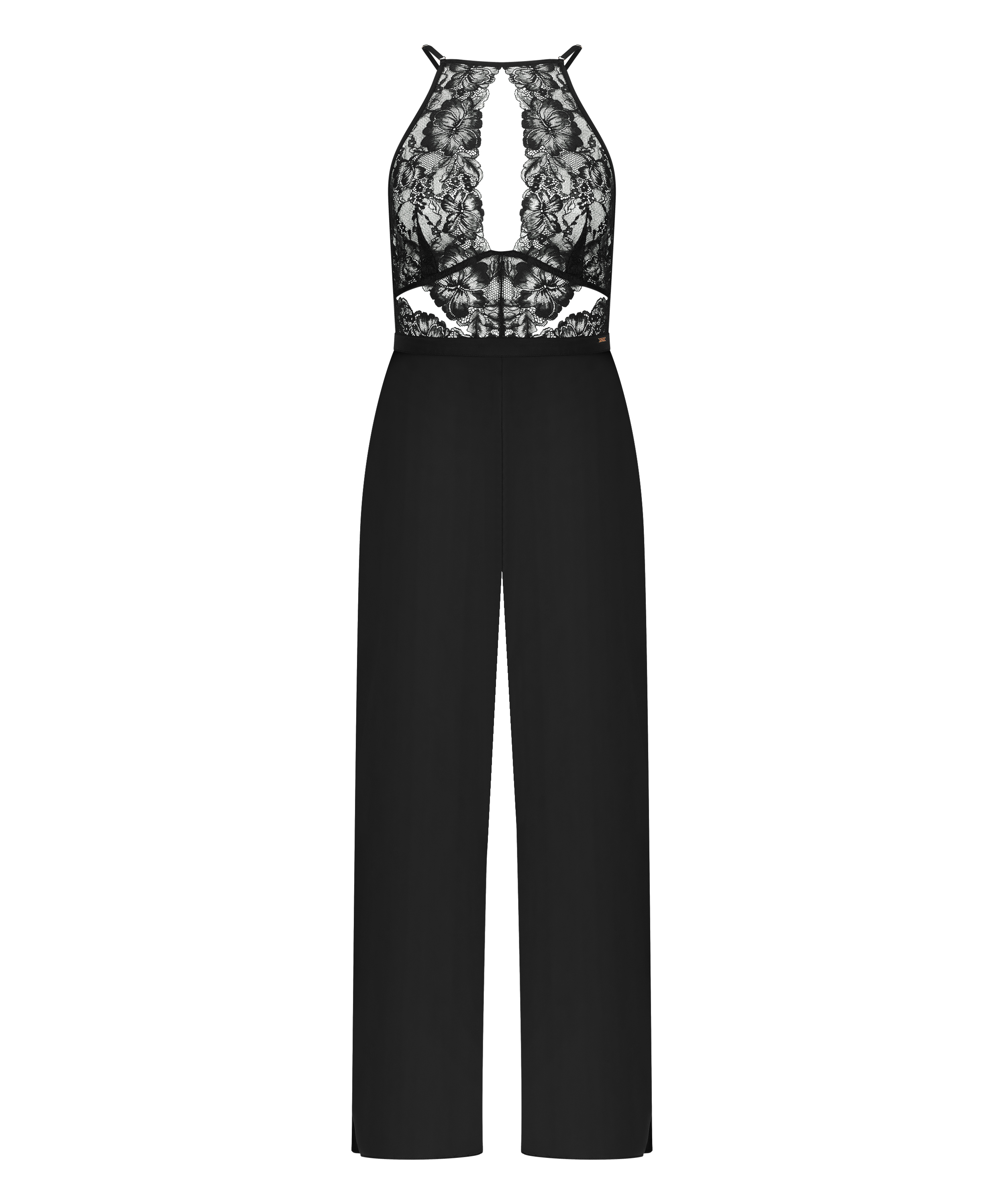 Jumpsuit Satin-Spitze Gabriel, Schwarz, main