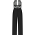 Jumpsuit Satin-Spitze Gabriel, Schwarz