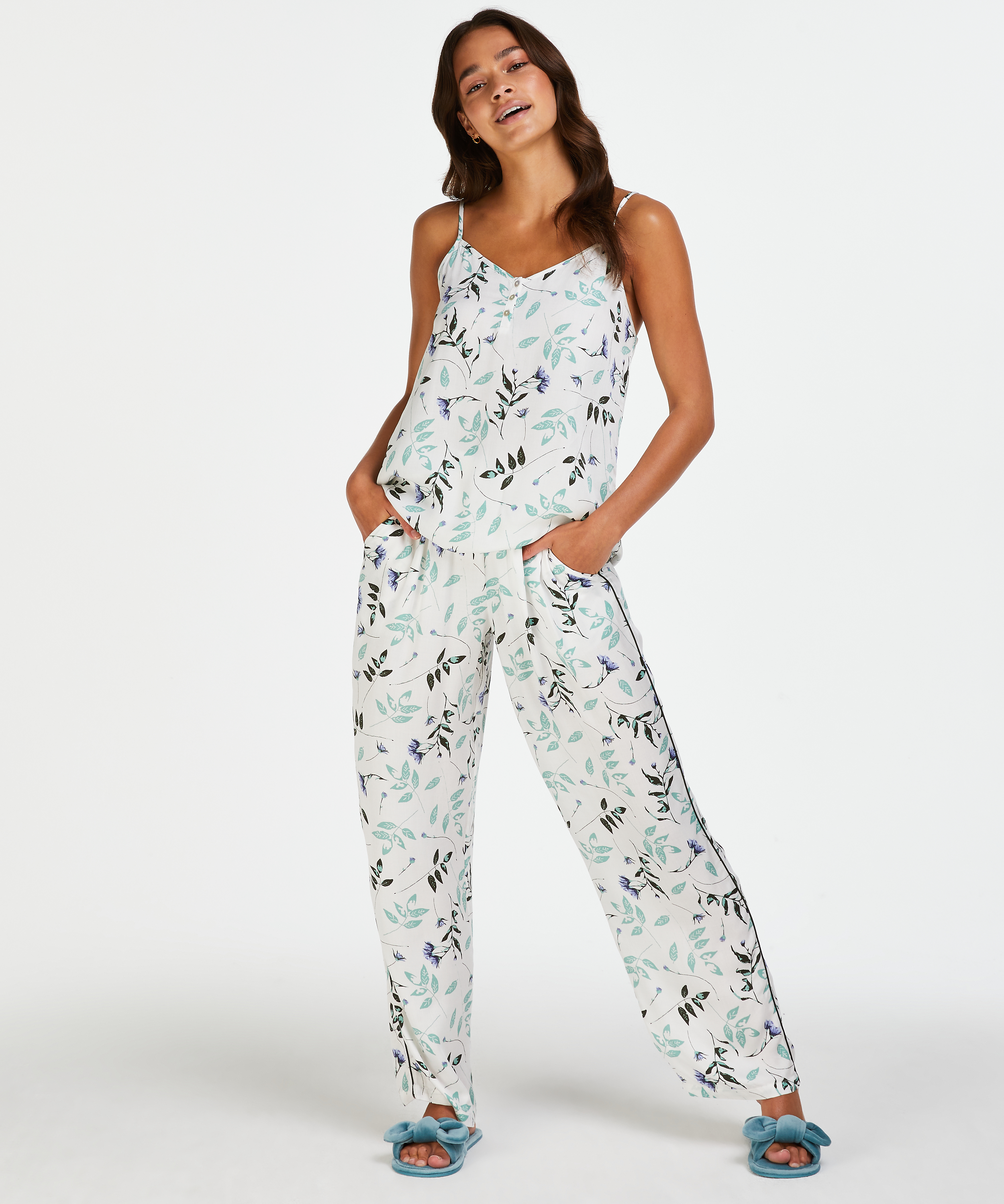 Camisole pressed feuilles, Blanc, main