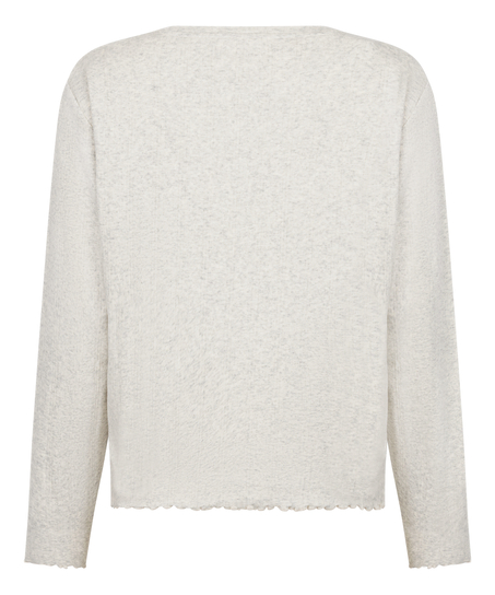 Pyjama Top Loose Pointelle, Grau