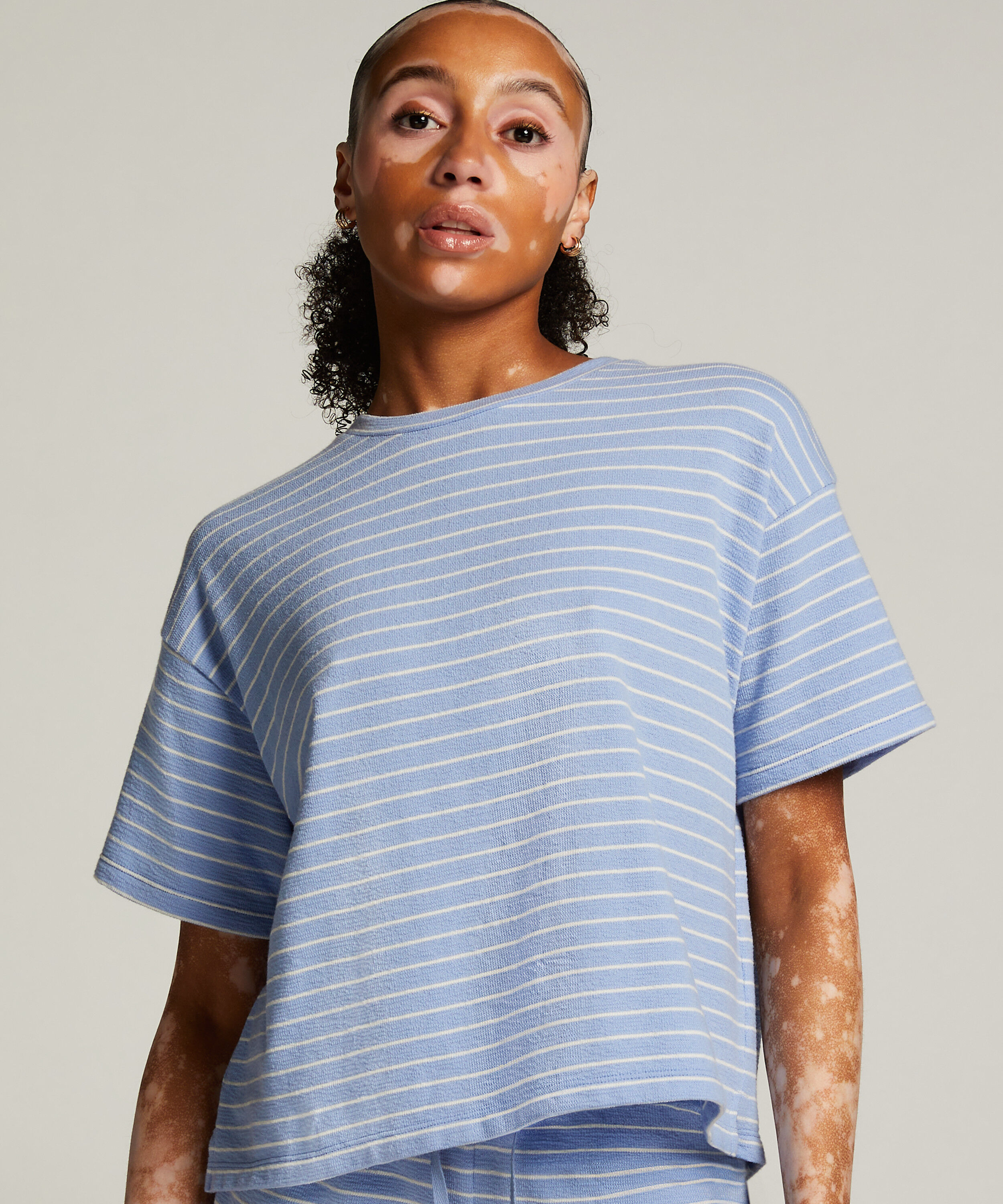 Haut de pyjama, Bleu