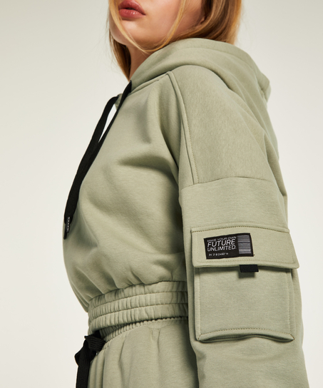 Cropped Hoodie Sweat Kim Petras, Grün