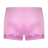 Shorts aus Velours mit Spitze, Rose