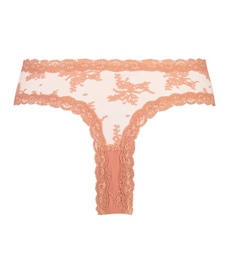 Slip brésilien V-shape mesh, Rose