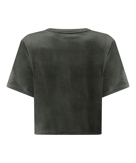 Top Velours Pocket, Vert